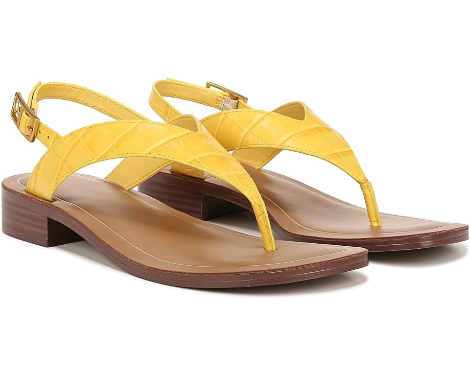 

Сандалии Franco Sarto Iris Ankle Strap Thong, цвет Yellow Croc Print Leather