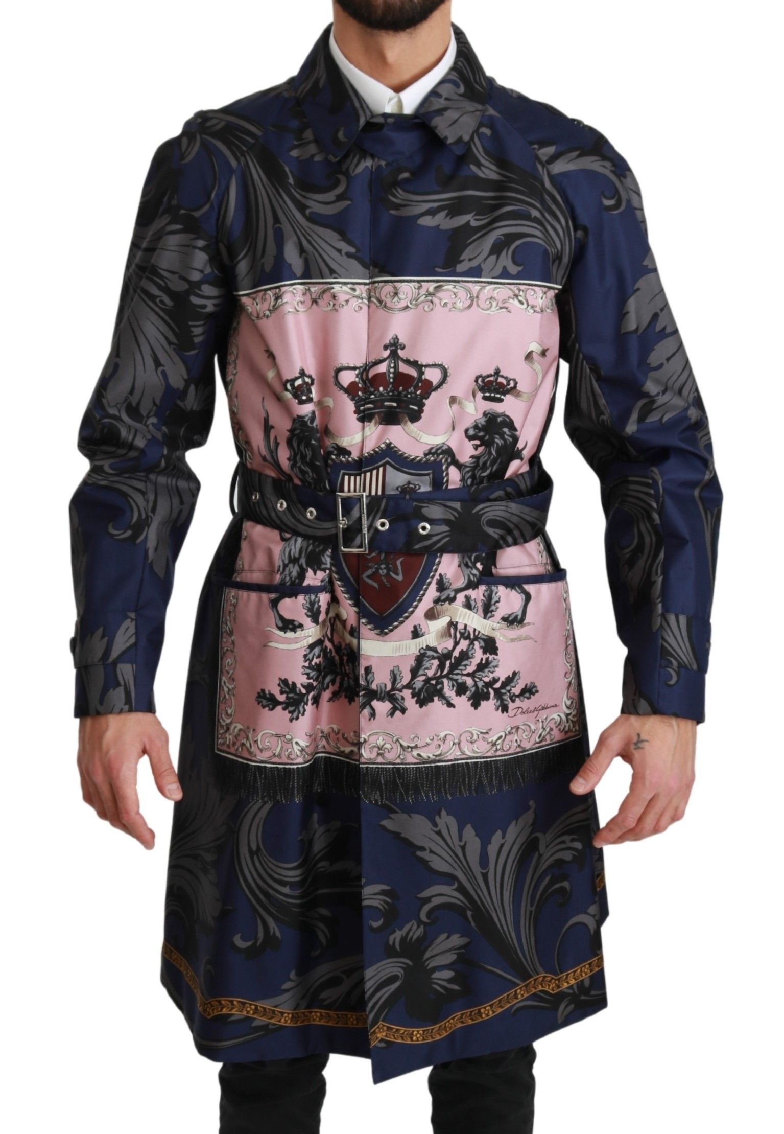 

Шелковый плащ Royal Crown Dolce & Gabbana, синий
