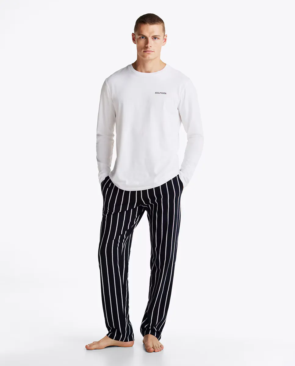 

Длинные мужские пижамные брюки из принтованного трикотажа Tommy Hilfiger, темно-синий