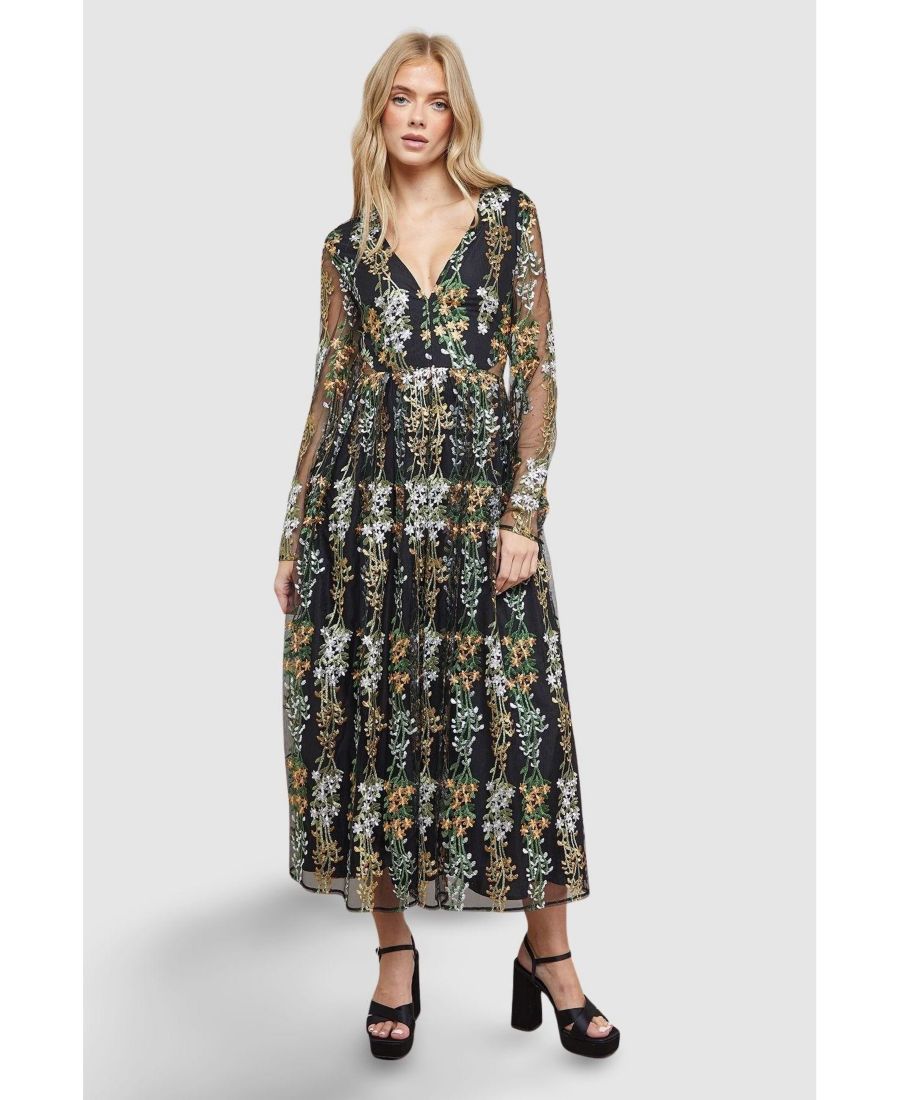 

Женское миди-платье с открытой спиной и длинными рукавами Oasis, Multi