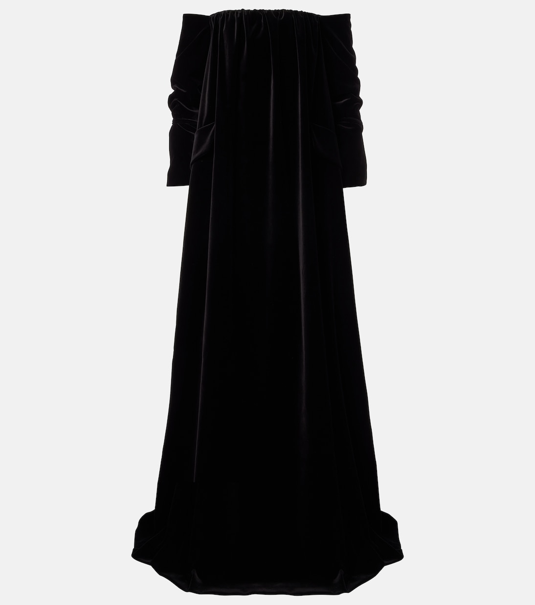 

Платье из хлопкового бархата с открытой спиной Max Mara, Nero