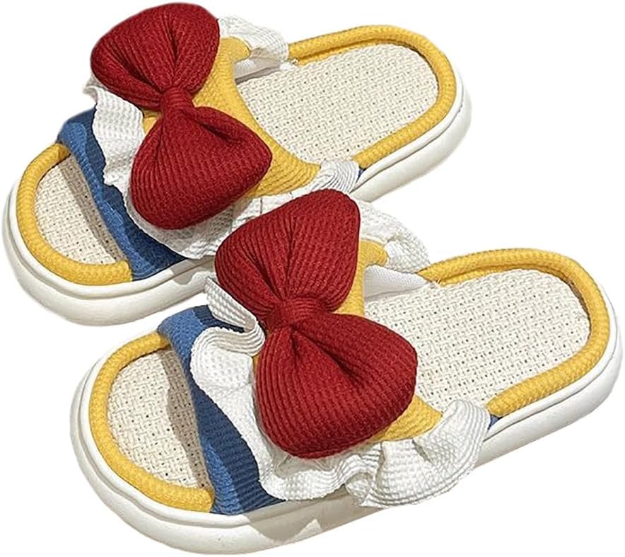 

Домашние льняные тапочки в форме каменных мышек и бантиков для мужчин и женщин Stone Mice, желтый