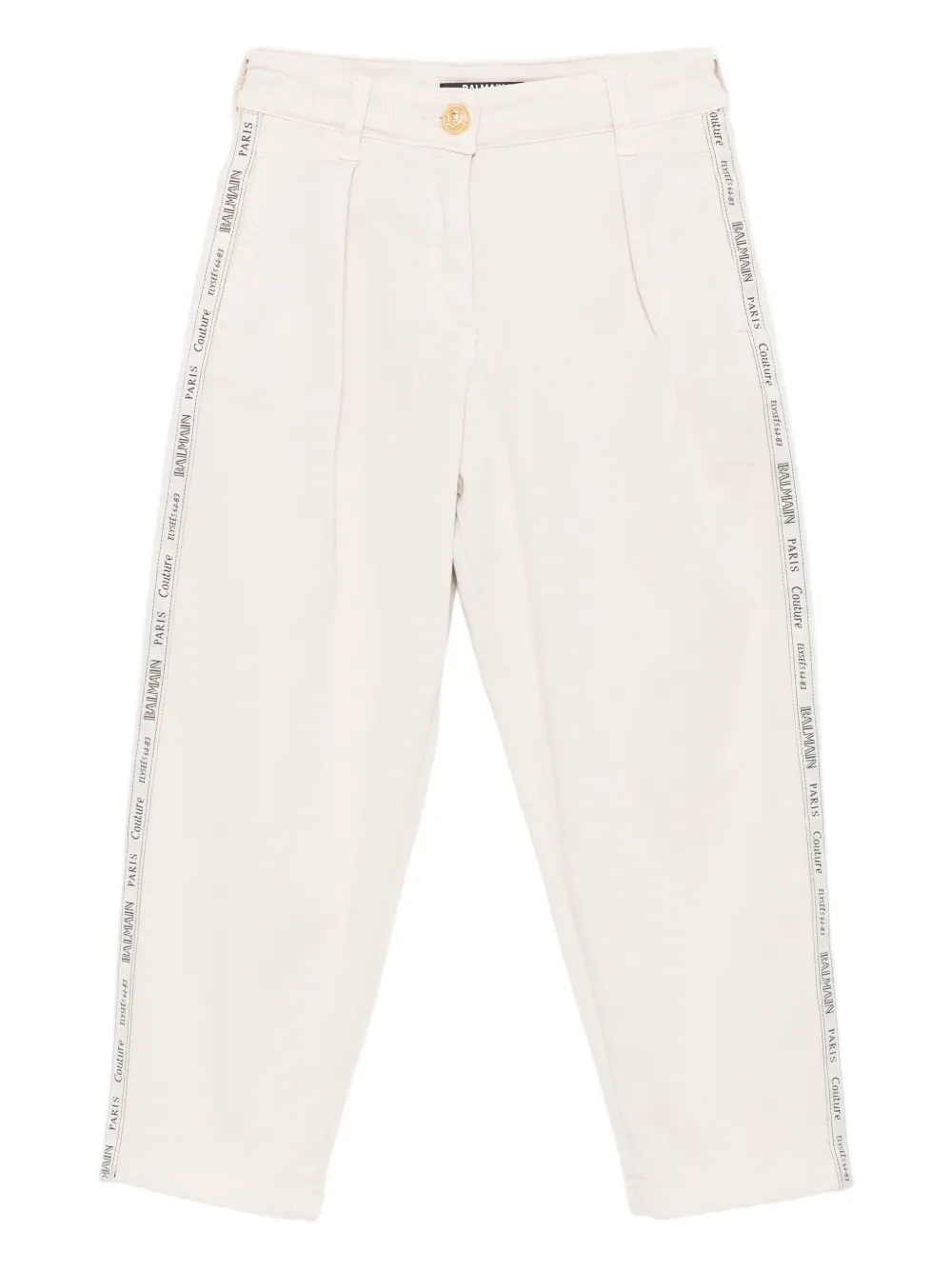

Брюки со складками и логотипом Balmain Kids, нейтральный