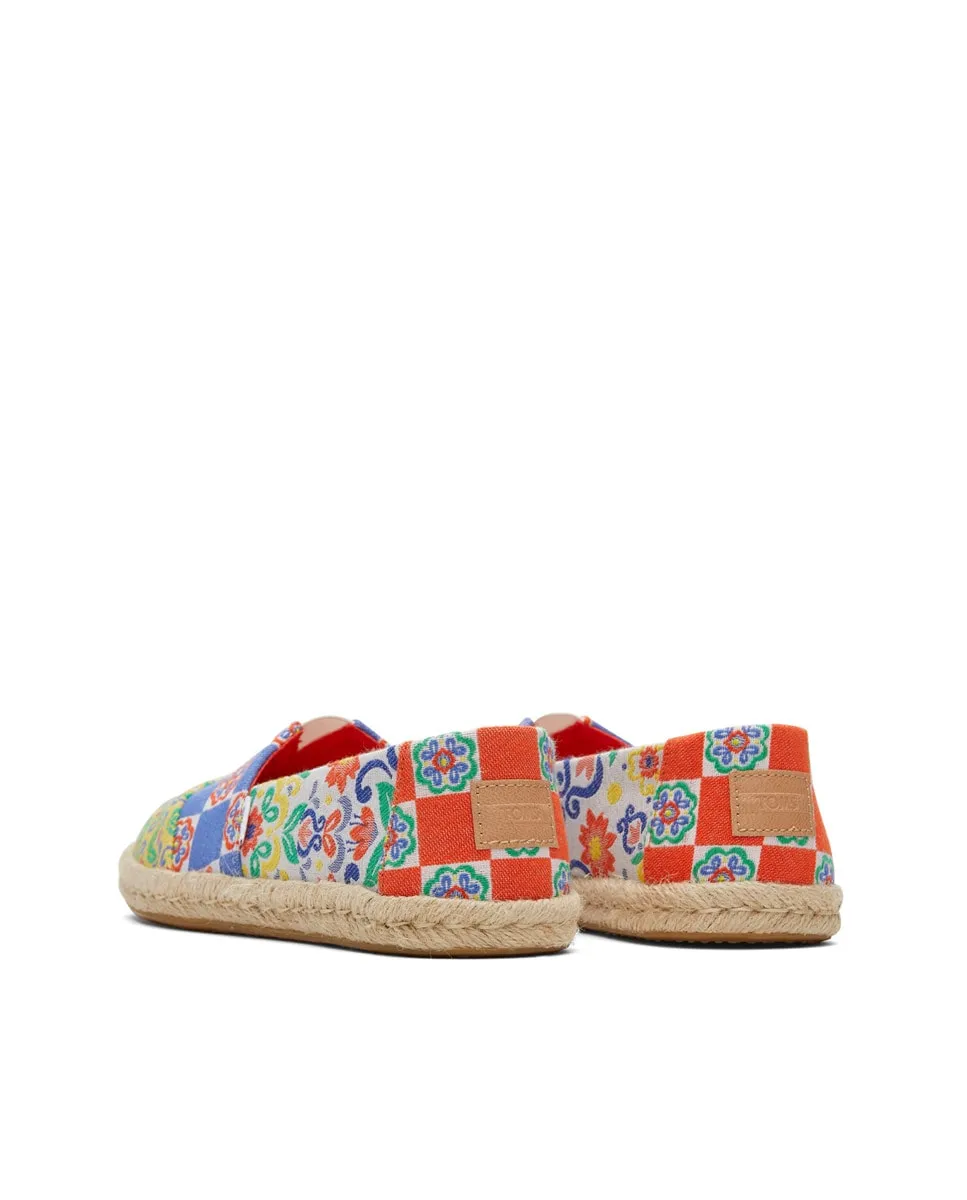 Женские плоские эспадрильи из печатного холста Rope Toms, синий — фото 2