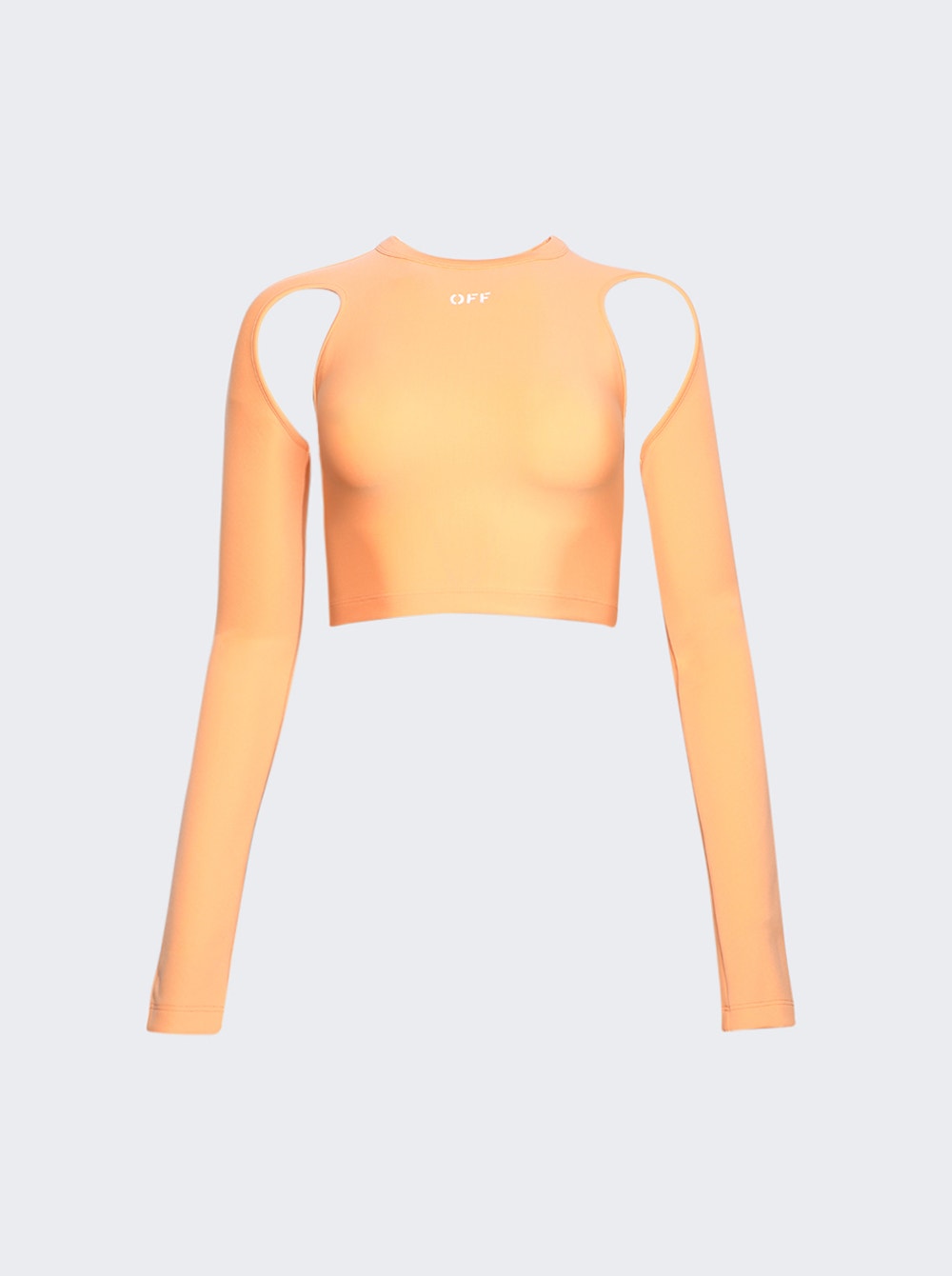 

Элегантный укороченный топ с длинными рукавами Off-White, цвет peach orange