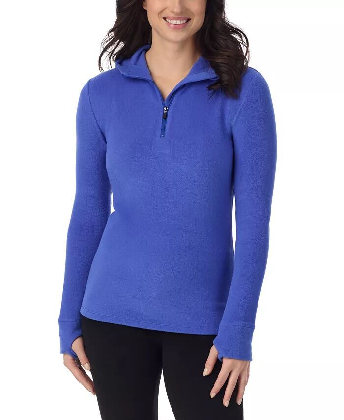 

Флисовая футболка с капюшоном и полумолнией Cuddl Duds, синий