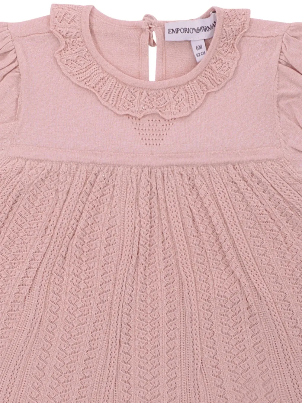 Платье с оборками и логотипом Emporio Armani Kids, розовый — фото 3