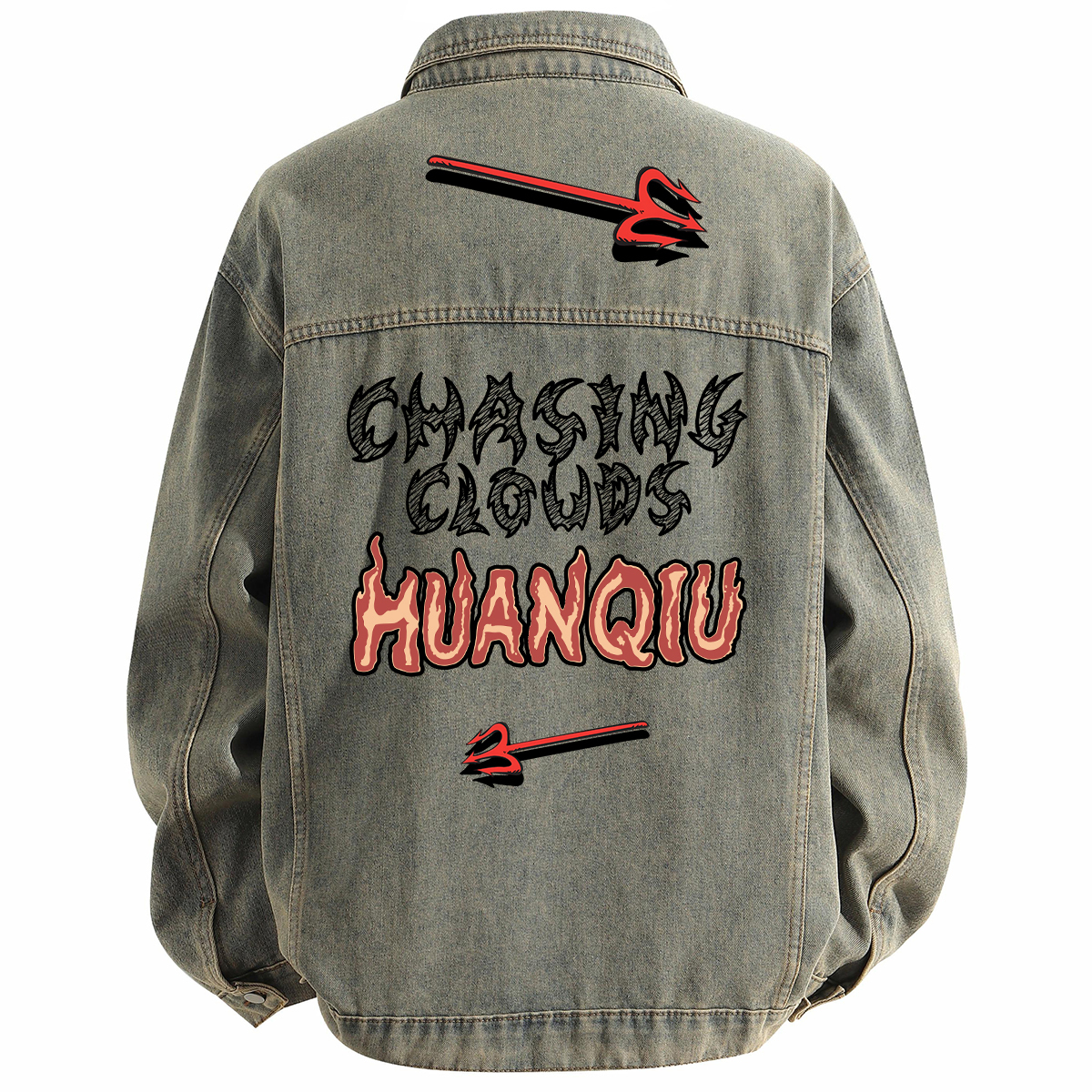 

Джинсовая куртка Unisex Lapel Moderate Print HUANQIU, желтый mud