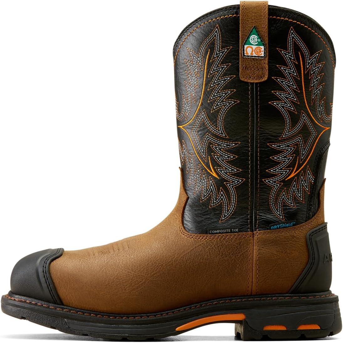 Мужские ботинки ARIAT Workhog Csa с водонепроницаемой утепленной композитной носовой частью, черный/коричневый — фото 3