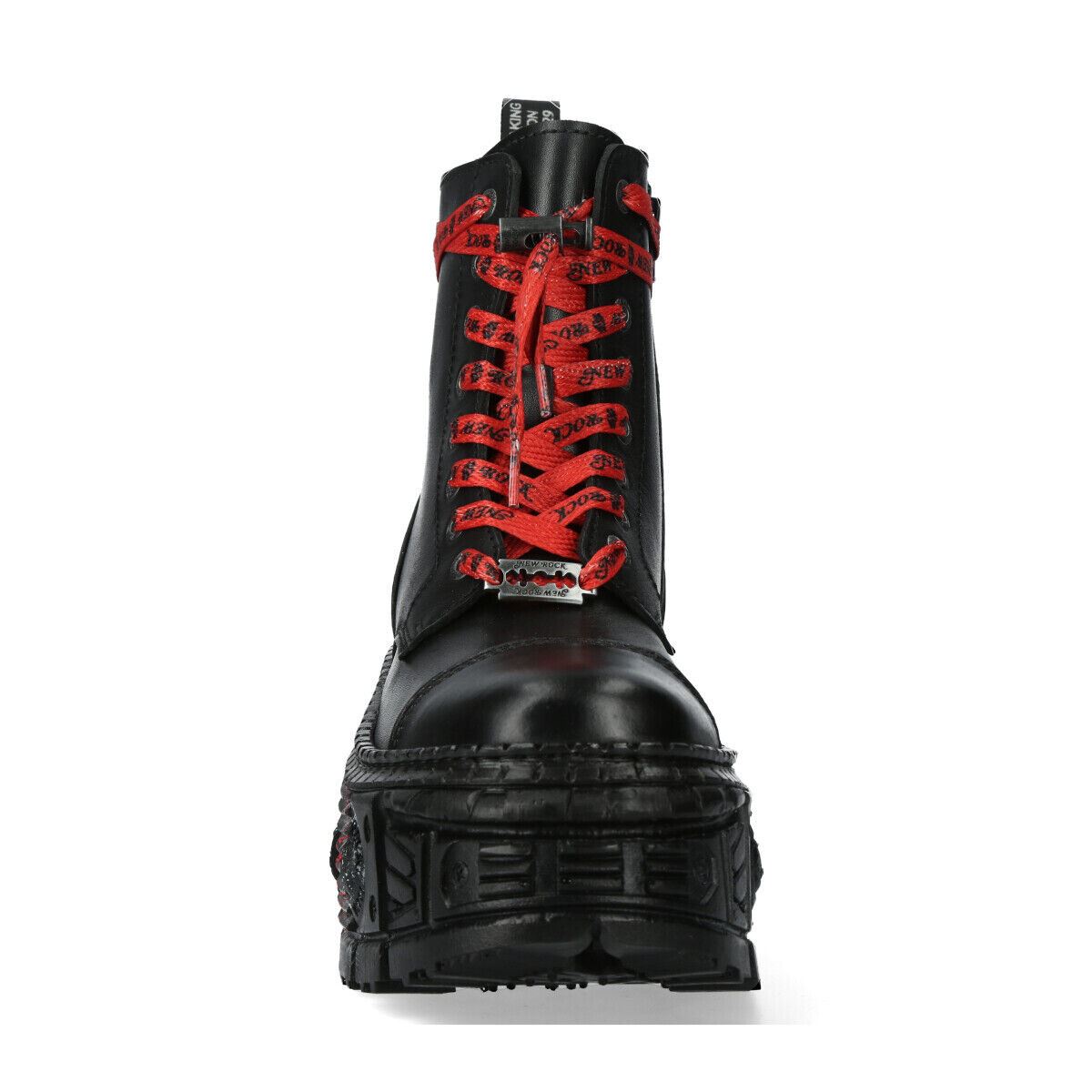 Новые рок-панк платформенные кожаные ботинки-WALL126CCT-C1 New Rock, черный — фото 4
