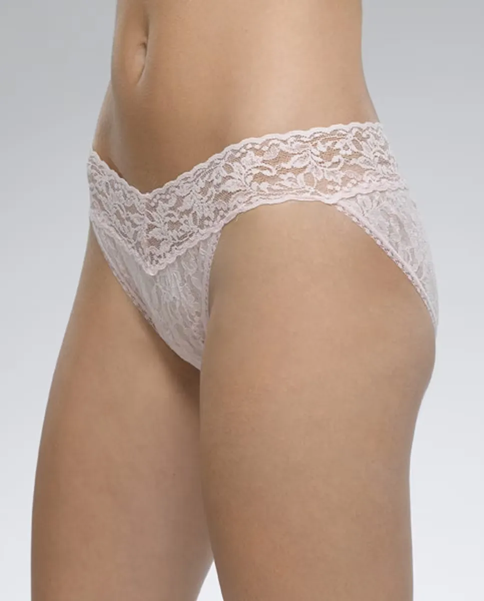 

V-образные кружевные трусики с низкой посадкой Hanky Panky, цвет Nude