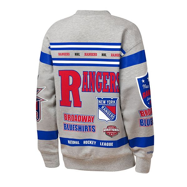 Флисовая толстовка с принтом New York Rangers в сером цвете Mitchell & Ness — фото 4