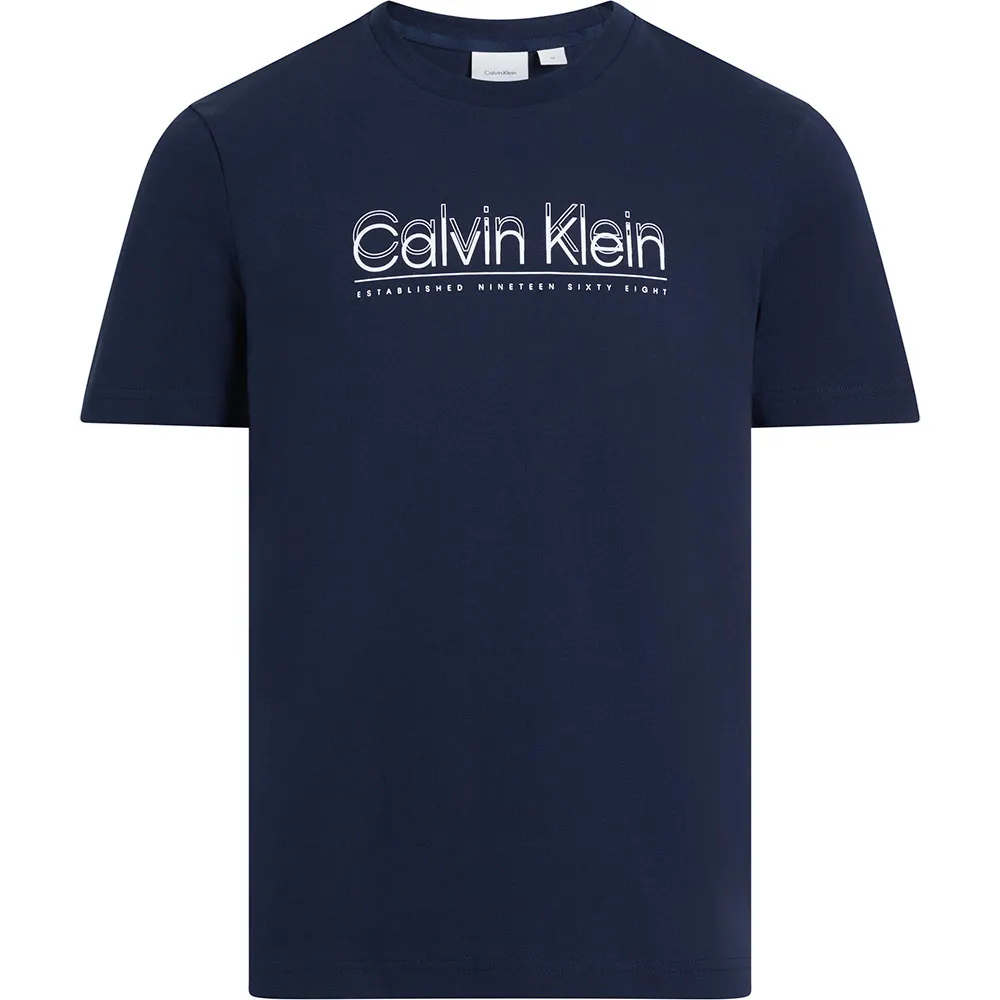 

Футболка с коротким рукавом Calvin Klein Double Logo, синий