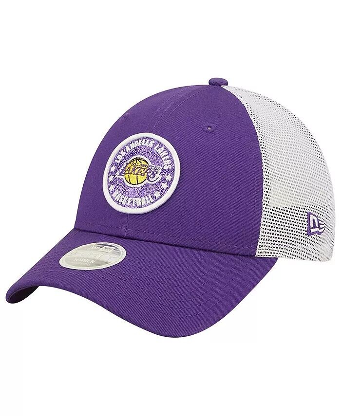 

Женская фиолетово-белая кепка Los Angeles Lakers с блестящей нашивкой 9Forty Snapback New Era, фиолетовый