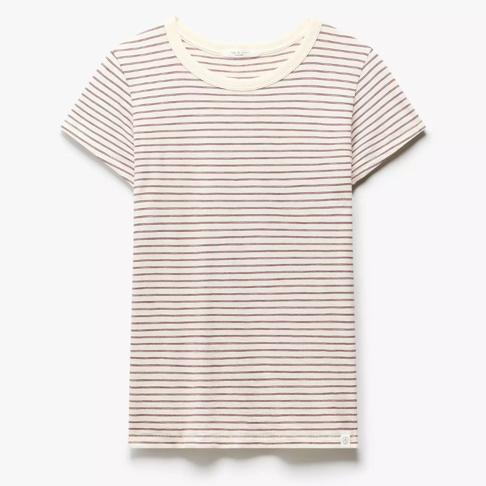 

Женская футболка rag & bone The Slub Stripe Tee, цвет бордовый с разноцветными полосками, Красный, Женская футболка rag & bone The Slub Stripe Tee, цвет бордовый с разноцветными полосками