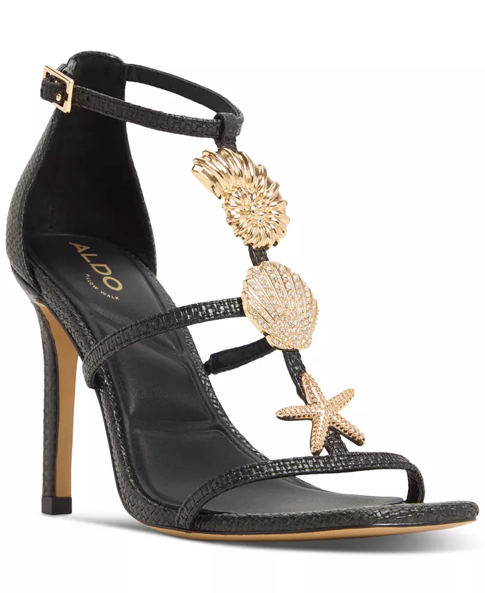 Женские босоножки Summerdate Strappy Seashell Dress Sandals ALDO, черный