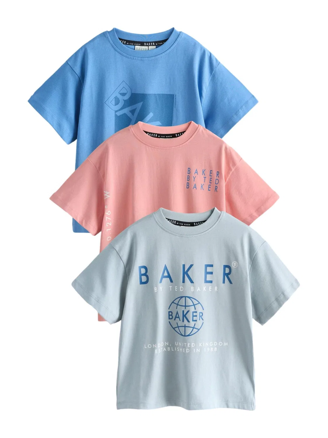 Рубашка Baker by Ted Baker в синем темно-синем, мятном и коралловом цветах