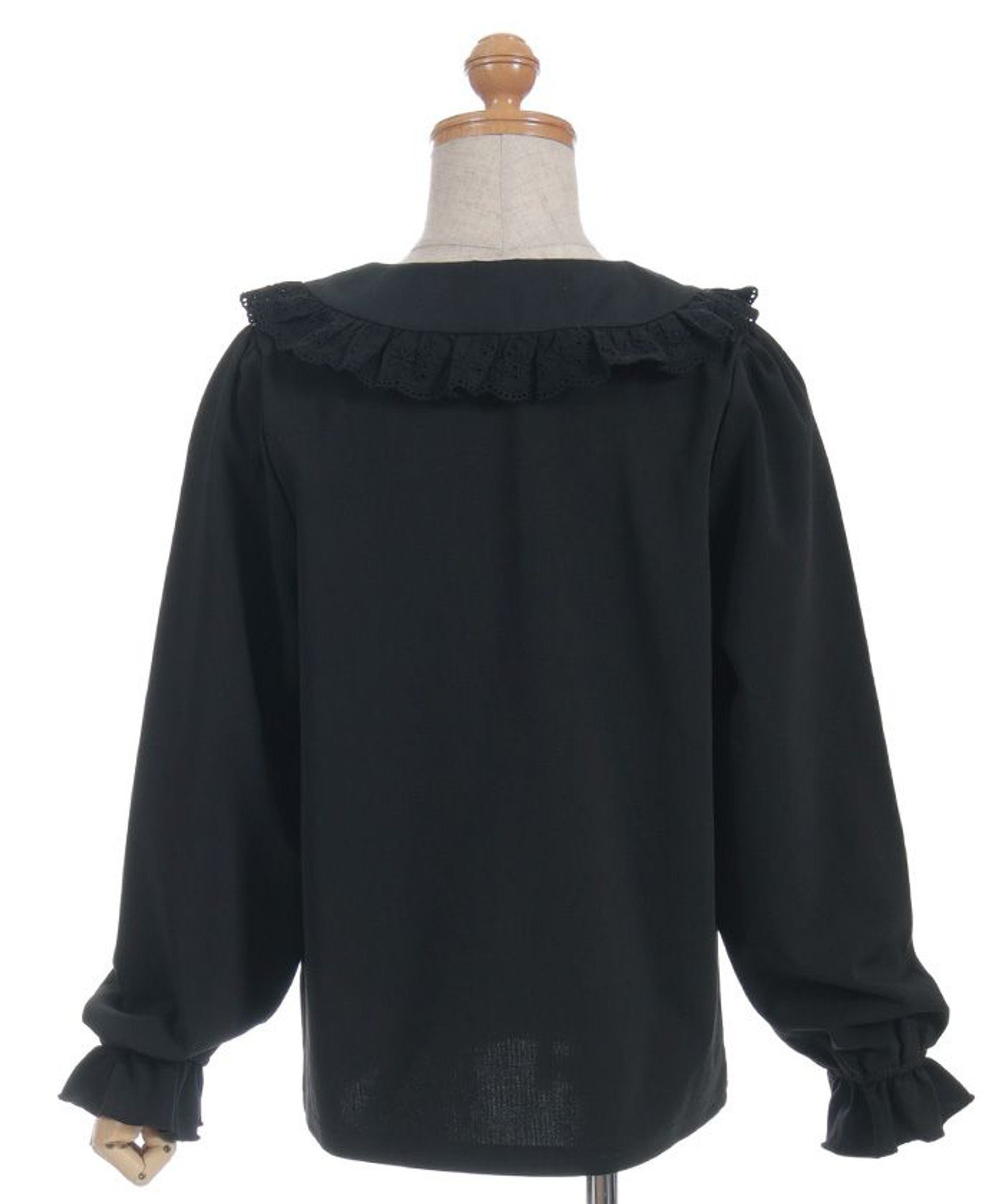 Пуловер с большим воротником, украшенный розами Axes femme kids, Black — фото 4