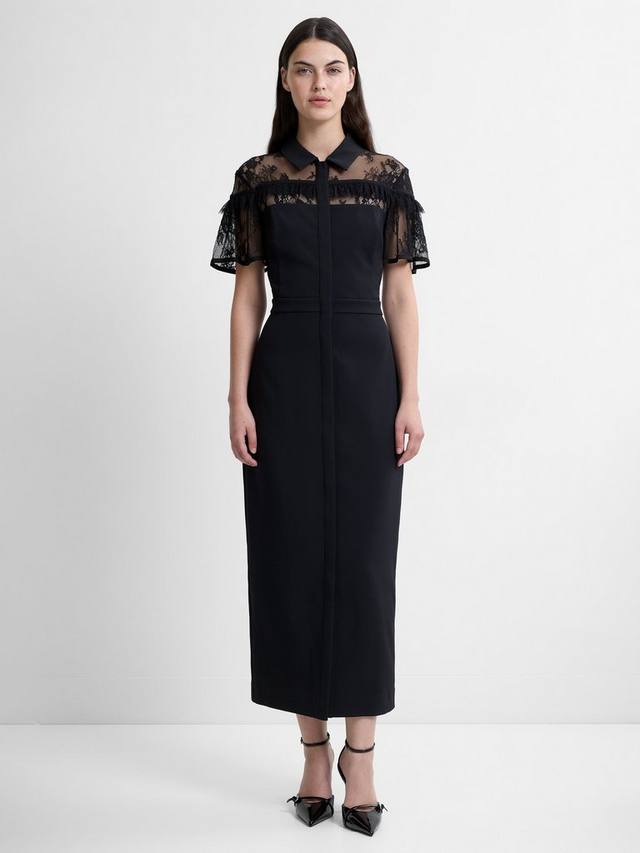 

Платье-рубашка Miles Lace Mix French Connection, Black