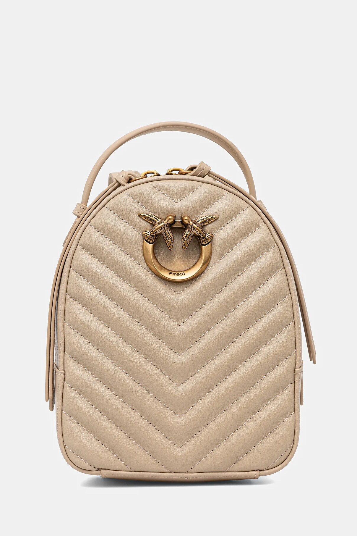 

Рюкзак из кожи Pinko, бежевый