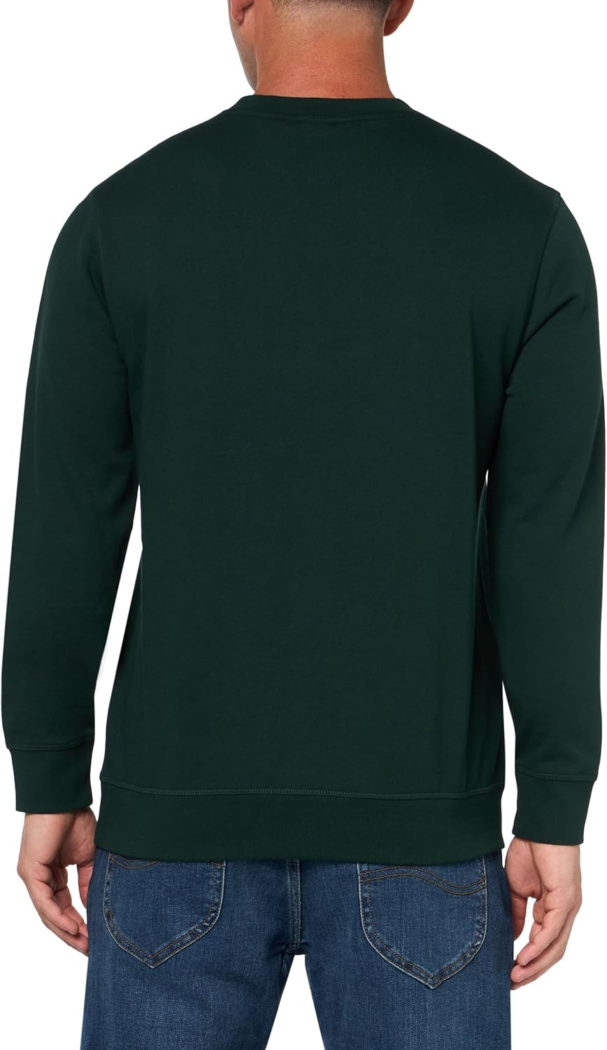 BOSS мужской свитшот с логотипом из французского футера, Dark Forest Green — фото 2