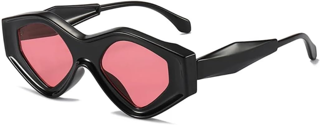 

Винтажные солнцезащитные очки Polygon для женщин, модные, разноцветные, двухцветные, для мужчин, нестандартной формы, защита от УФ-излучения UV400 VRTRFFTR, C3black-pink