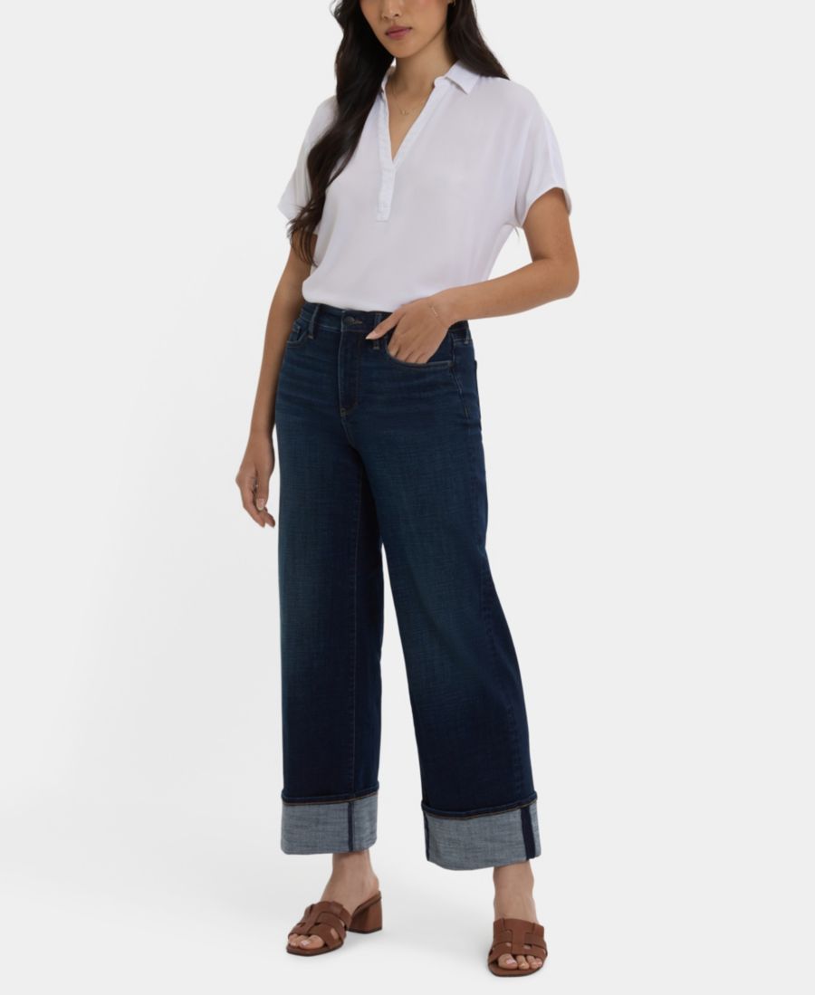 

Женские джинсы с высокой посадкой Teresa Wide Leg NYDJ, Moulin Blue