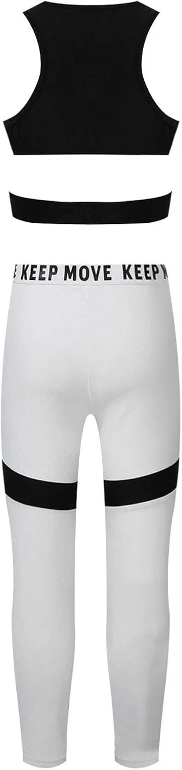 Детский спортивный костюм из топа и леггинсов easyforever, Black Cut Out — фото 2
