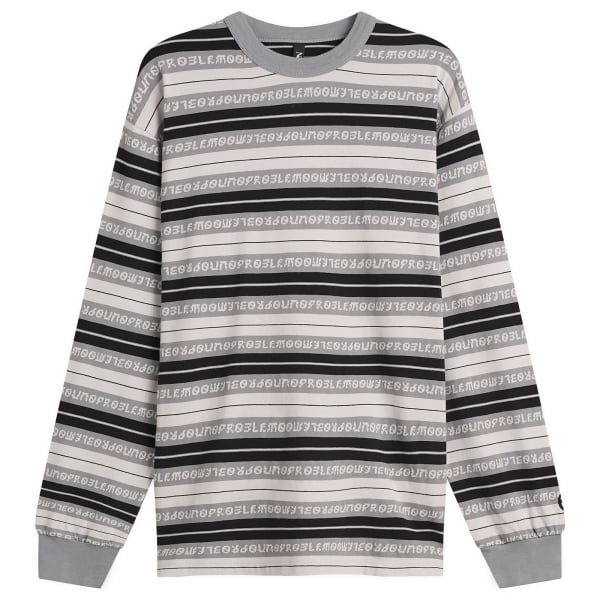 

Футболка с длинными рукавами в жаккардовую полоску No Problemo, черный