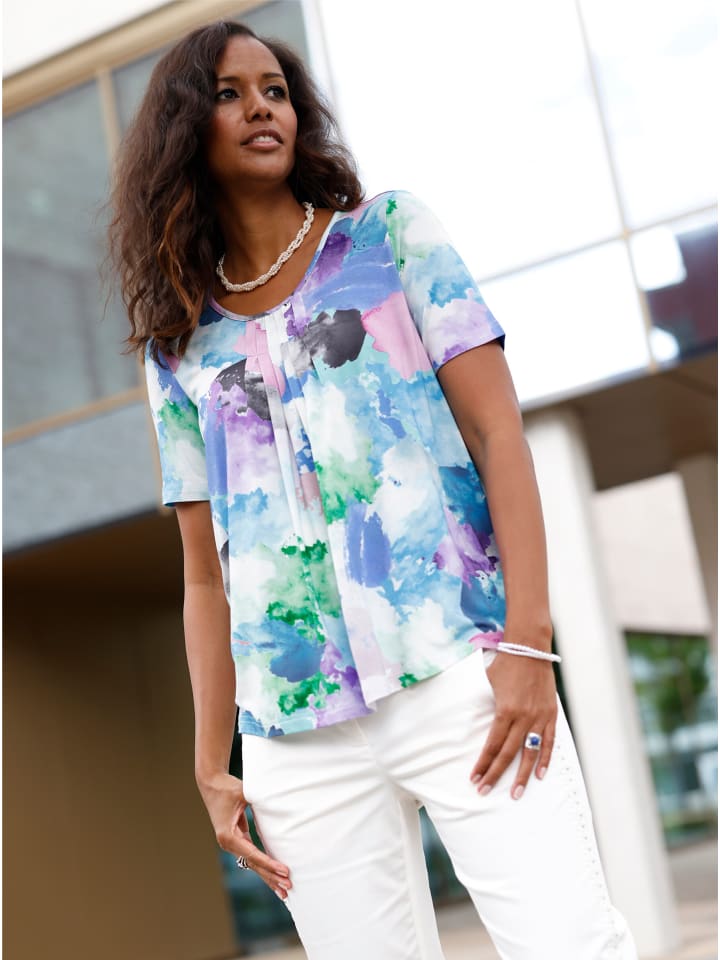 

Рубашка с короткими рукавами в голубо-розовом цвете с принтом WITT WEIDEN