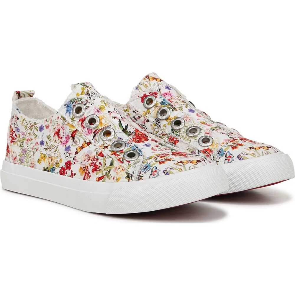 

Детские кеды без шнурков для малышей/подростков Blowfish Malibu, off white flower power canvas