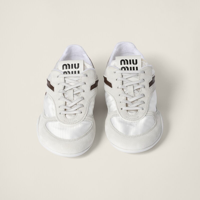 Кроссовки для занятий спортом из технической ткани и замши Miu Miu, мультиколор — фото 4