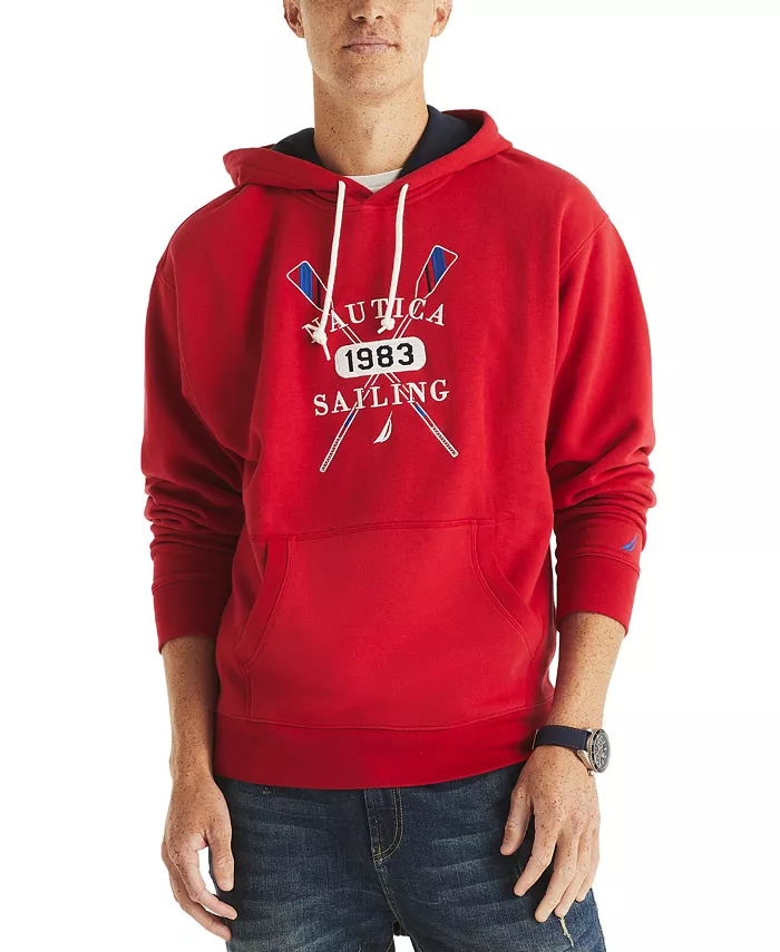 

Мужская толстовка с логотипом и принтом Pullover Logo Graphic Hoodie Nautica, красный