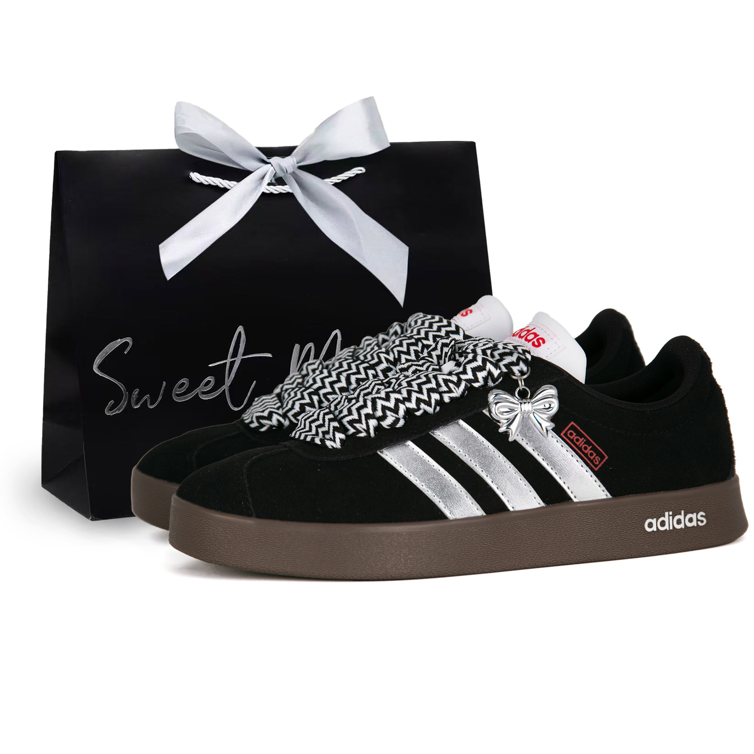 

VL COURT 20 Lifestyle Human Medal, Classic Shell Head Box Included, Aversy Resistant Low top Skateboard Shoes Adidas, черный