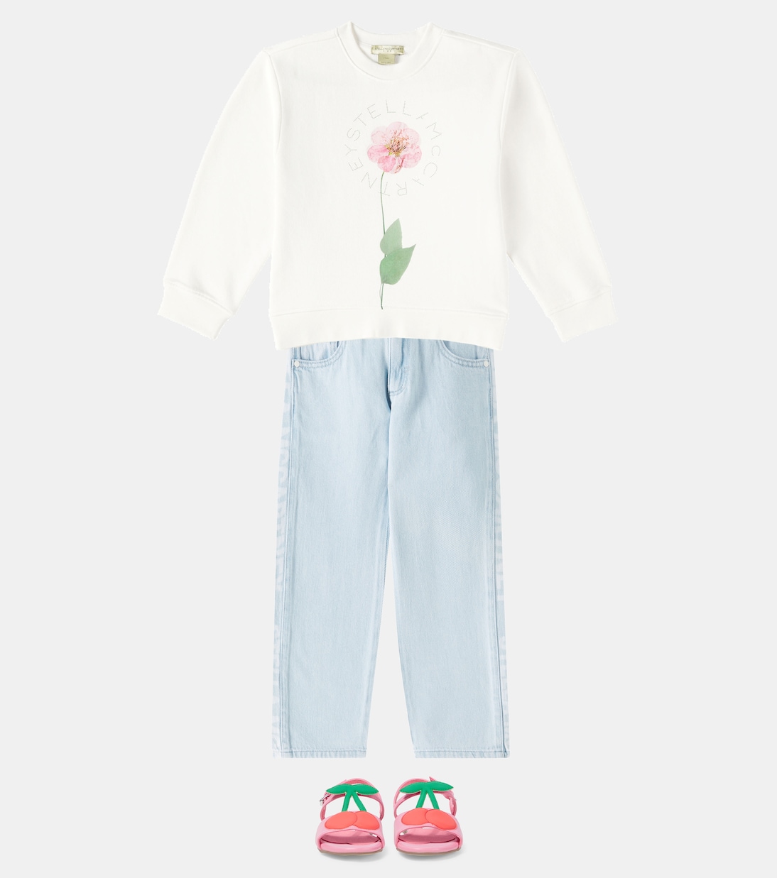 Сандалии из искусственной кожи с аппликацией Stella McCartney Kids, розовый — фото 2