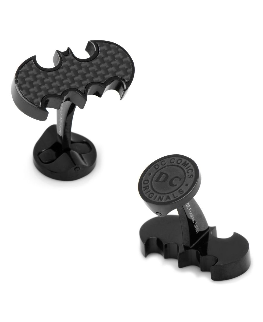 

Запонки Бэтмена из нержавеющей стали и углеродного волокна Cufflinks Inc, Black