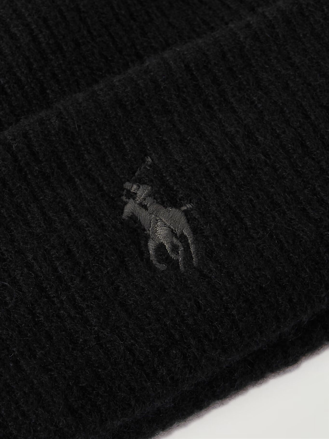 

Кашемировая шапка-бини с вышитым логотипом POLO RALPH LAUREN, черный