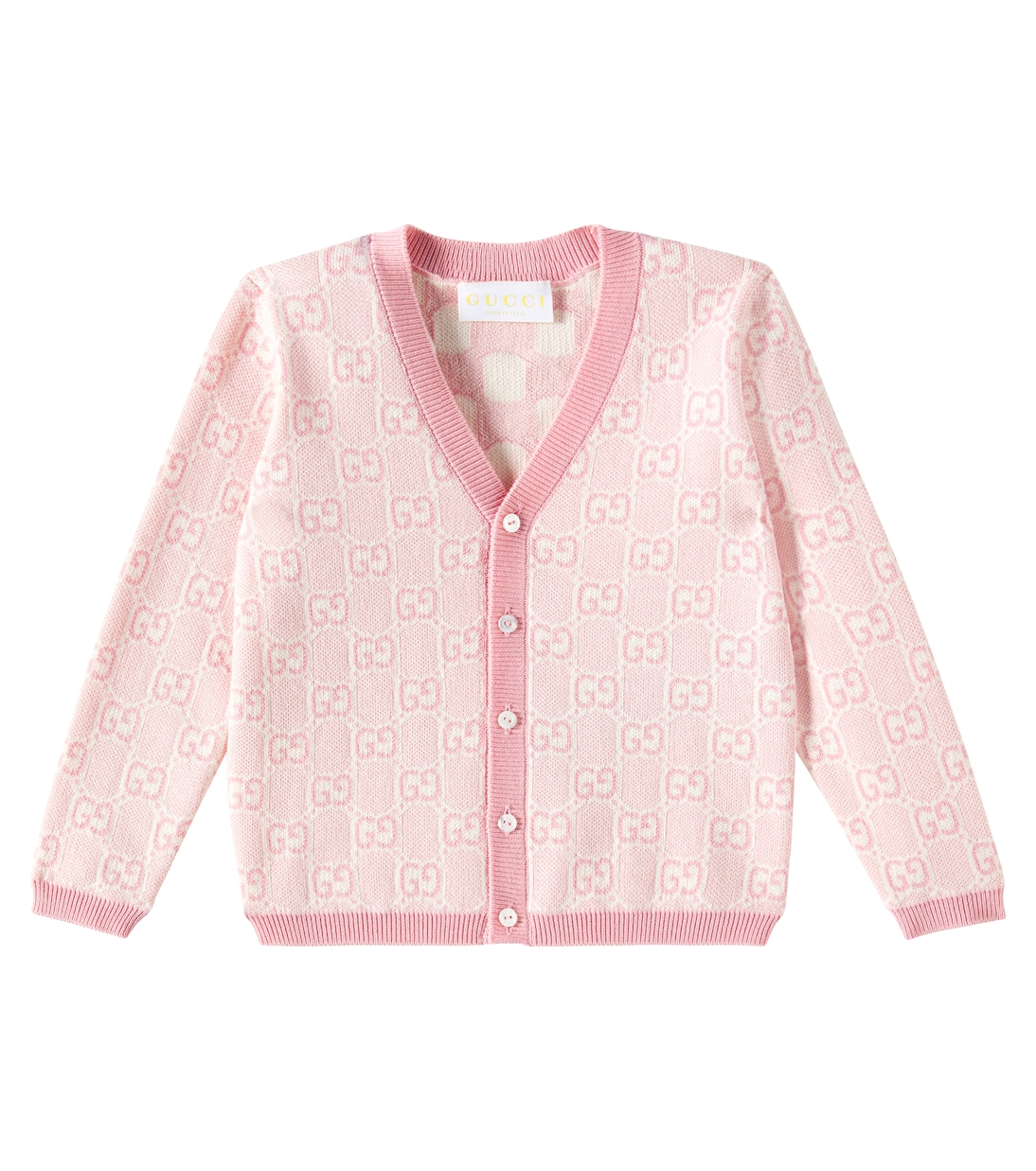 

Детский кардиган GG из хлопка Gucci Kids, Pastel Pink/White