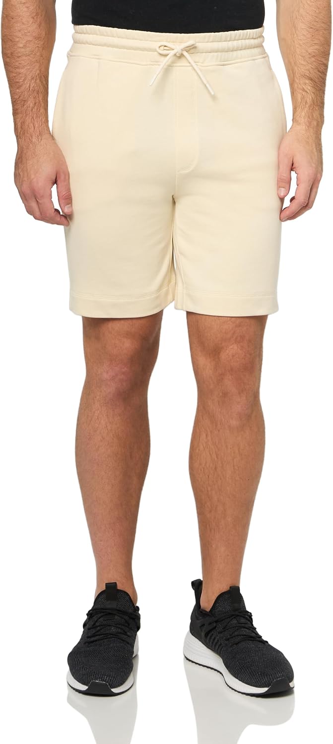 

BOSS Мужские шорты Soft French Terry с логотипом, Seed Pearl