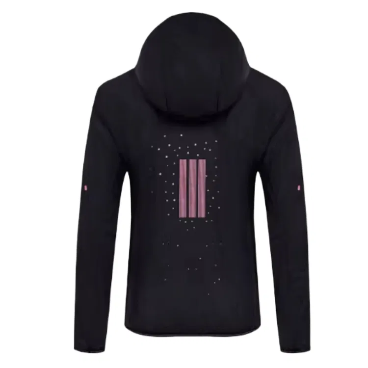 Куртка женская Black/Semi Neon Pink с капюшоном, умеренная Adidas, Black/Semi-Neon Pink — фото 3