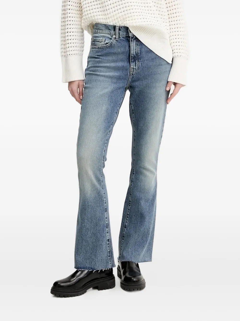 

Расклешенные джинсы с бахромой Hugo, синий