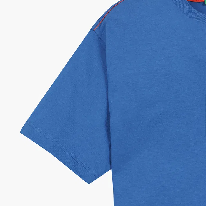 Детская синяя футболка с летним графическим принтом от Benetton Kids — фото 3