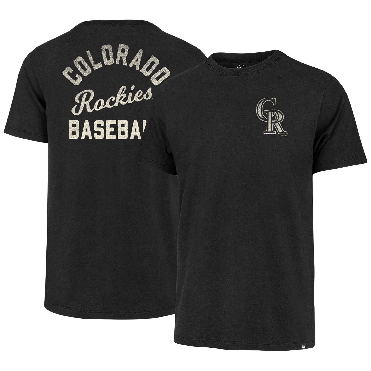 

Мужская черная футболка Colorado Rockies Turn Back Franklin '47, Черный, Мужская черная футболка Colorado Rockies Turn Back Franklin '47