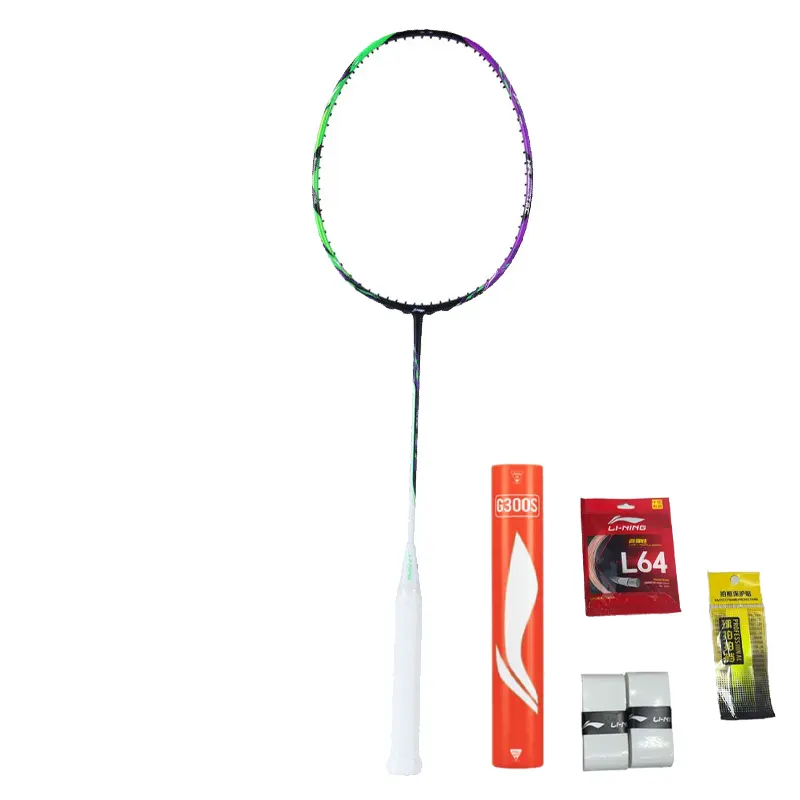 

Ракетки для бадминтона Li Ning Halberd 9000, single racket+g300s* 1 tube/12 pack+racket frame tape*1+grip tape*2 (random color)+l64 shuttlecock*1