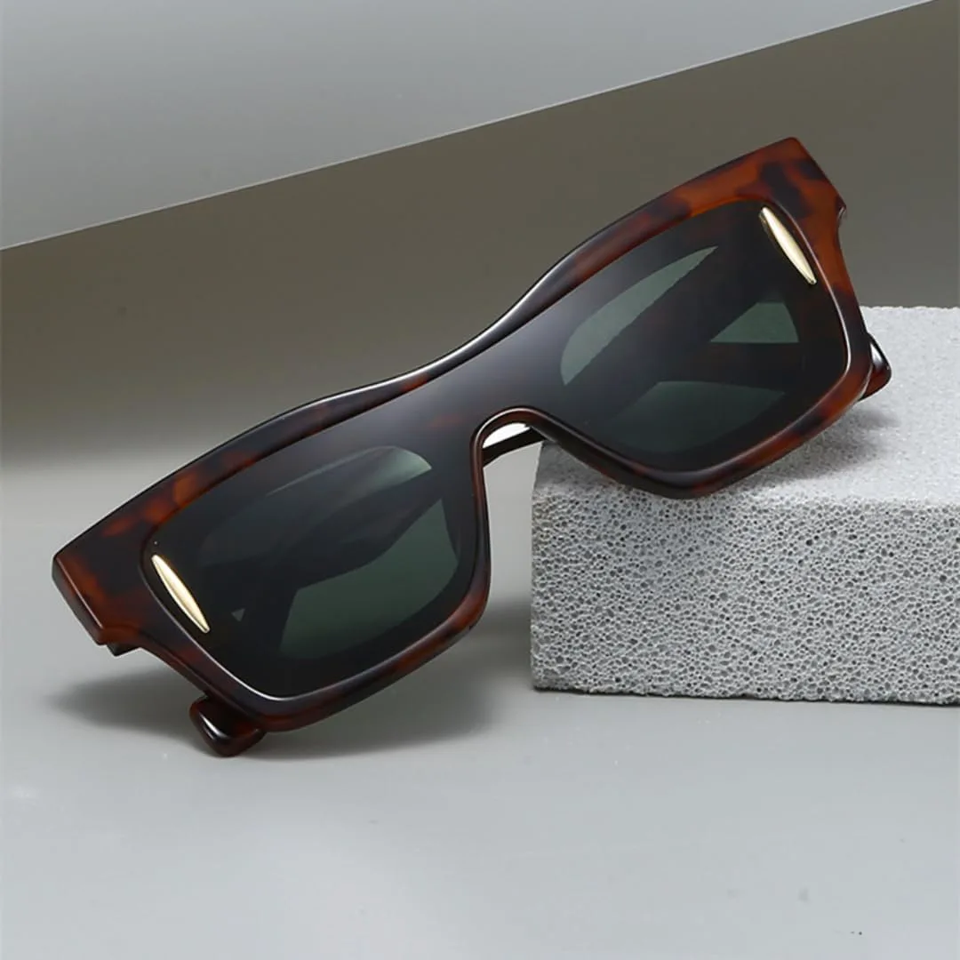 

Уникальные квадратные солнцезащитные очки для женщин и унисекс, цветные, в стиле ретро, ​​модные, мужские, с защитой от УФ-излучения UV400 UATXTAU, Leopard G15