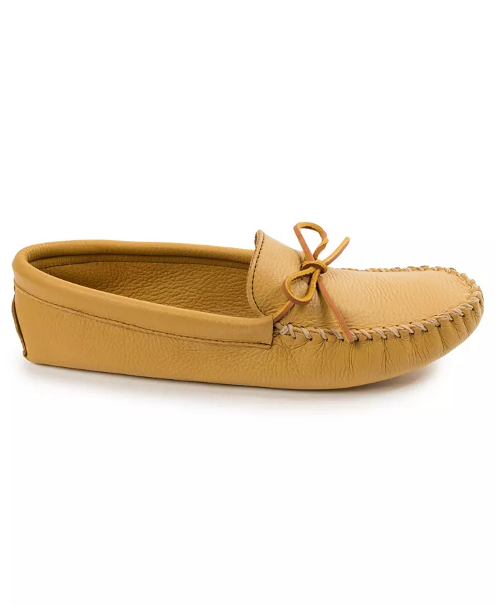 Мужские мокасины из двойной оленьей кожи с мягкой подошвой Minnetonka, коричневый/бежевый — фото 2