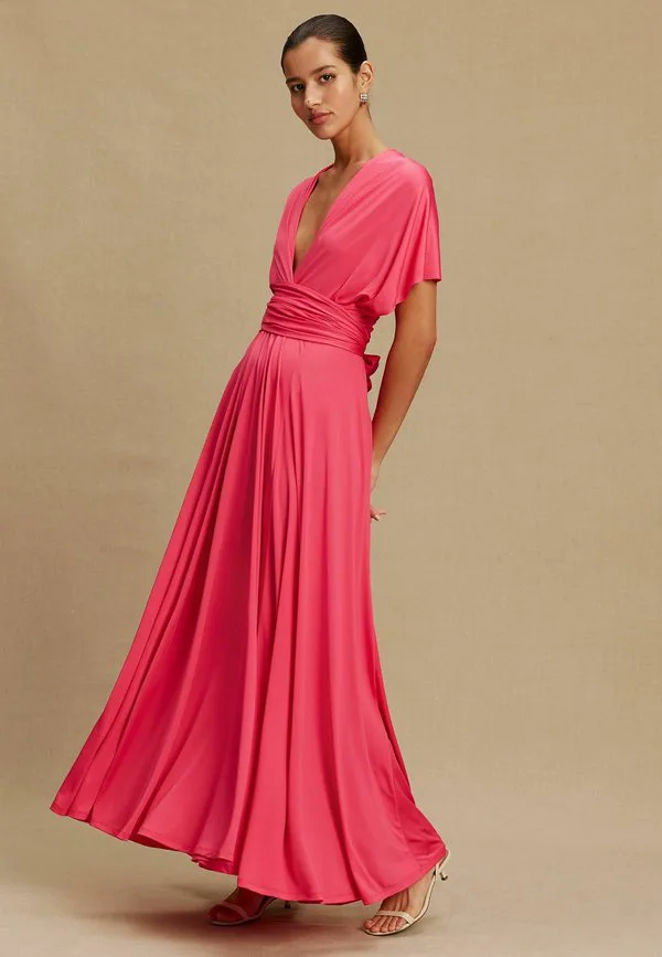 Длинное трикотажное платье Next, Raspberry Pink
