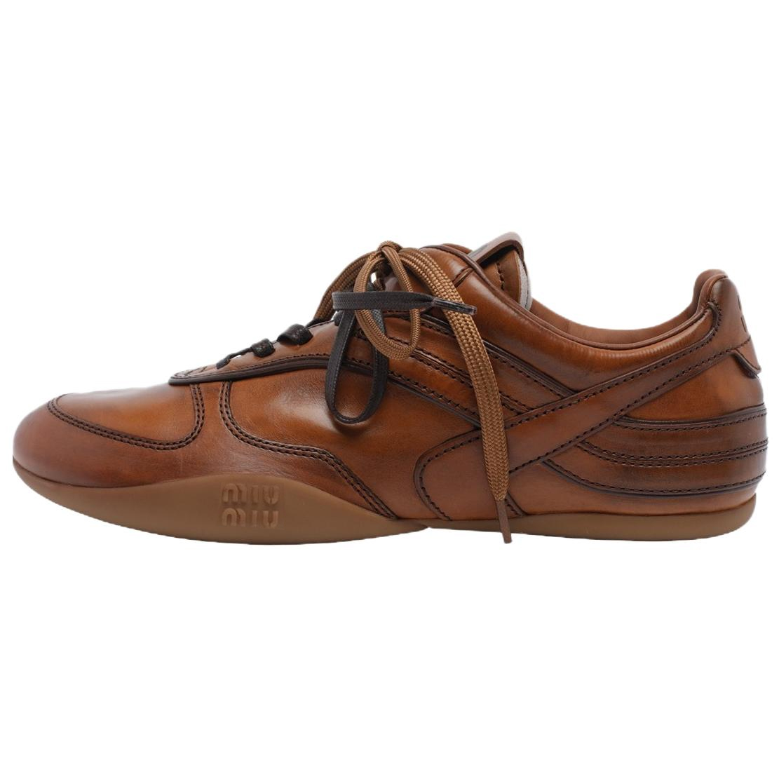 Женские повседневные туфли Low Top коричневого цвета MIU MIU, Original Shoe Box Included
