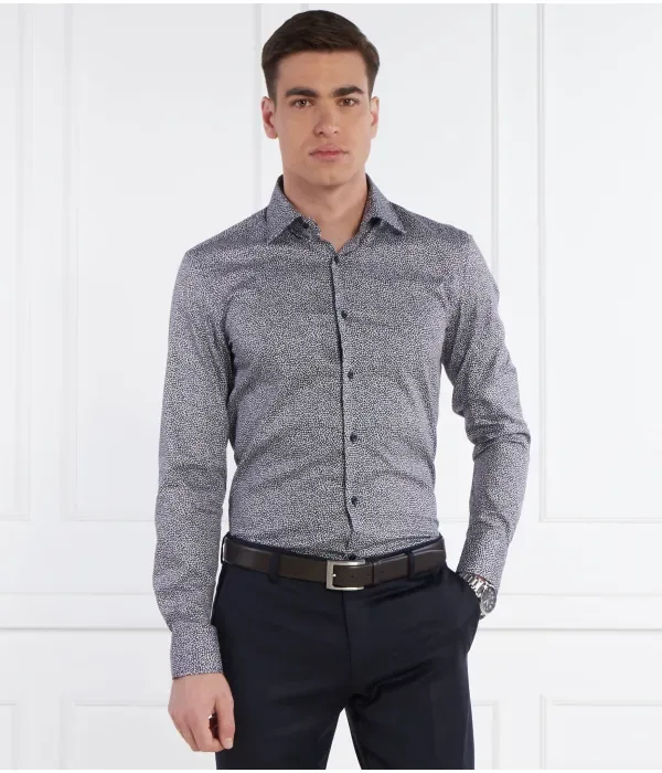 Рубашка H-HANK-kent-C1-214 slim fit Boss, темно-синий — фото 3