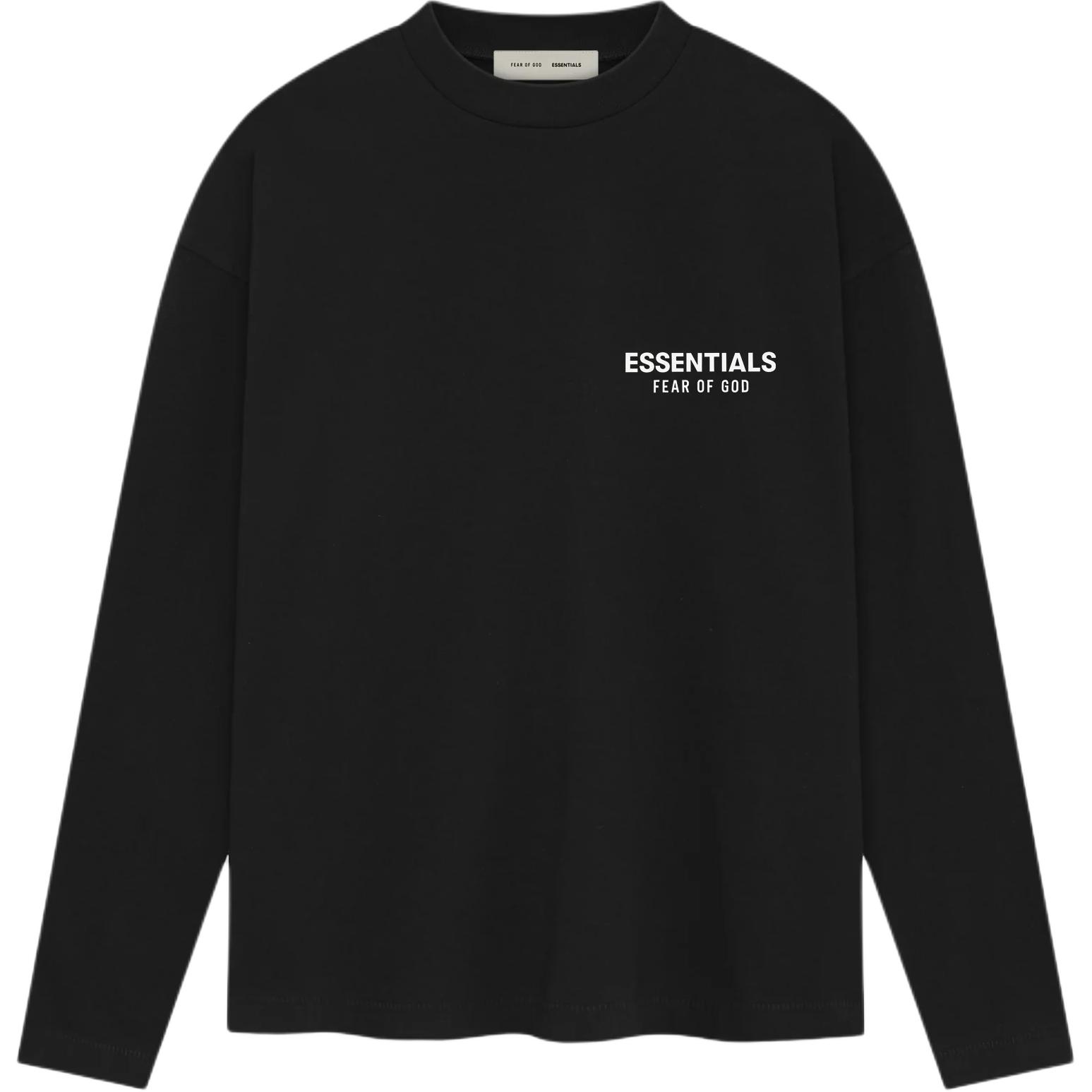 Классическая футболка с длинными рукавами Fear Of God Essentials, черный — фото 3